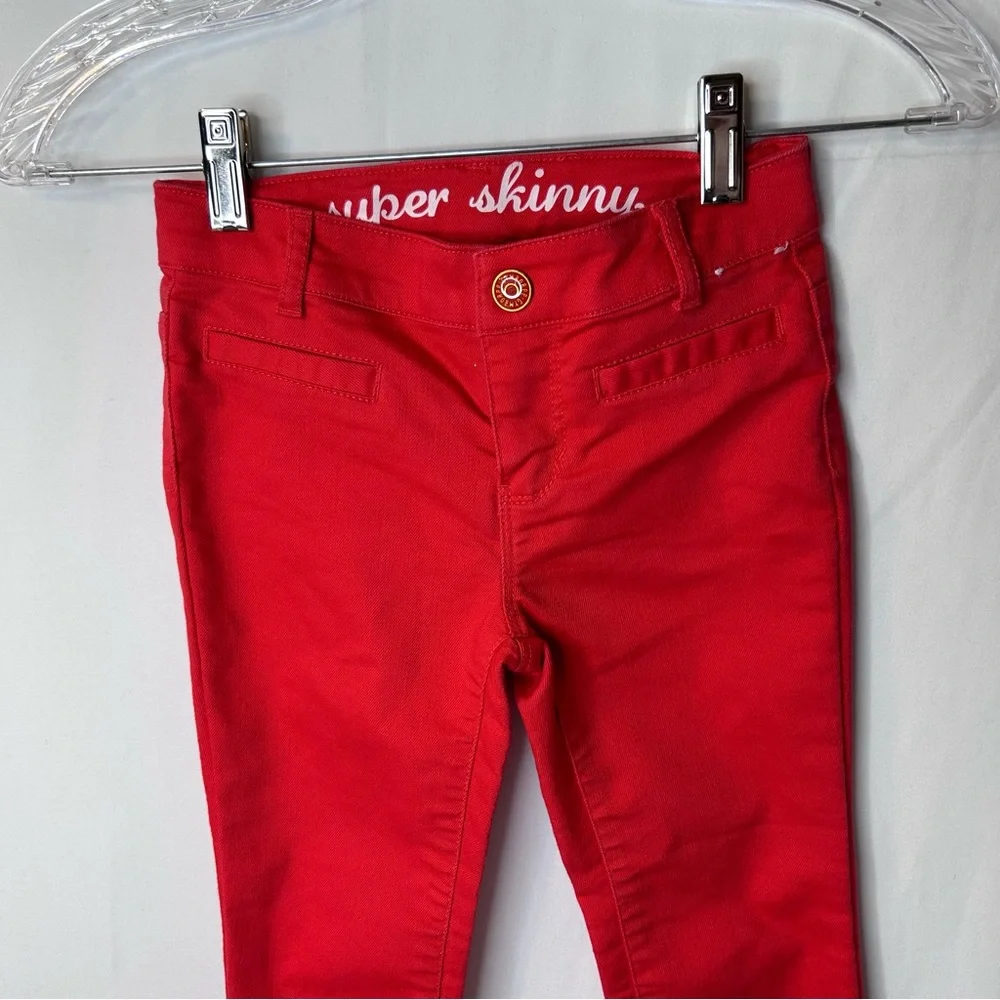 Gymboree Red Kids Girl’s Jeans Adjustable Waistband Size 6 Bright Red